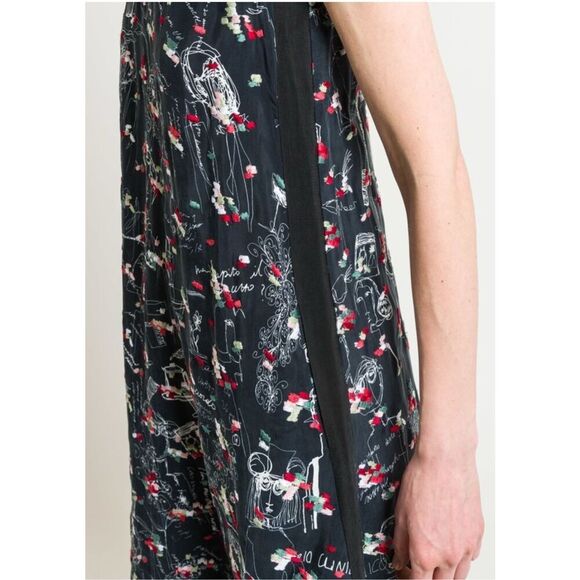 Miao Ran Printed & Embroidered Dress in Black fit XS/S - Picture 1 of 14